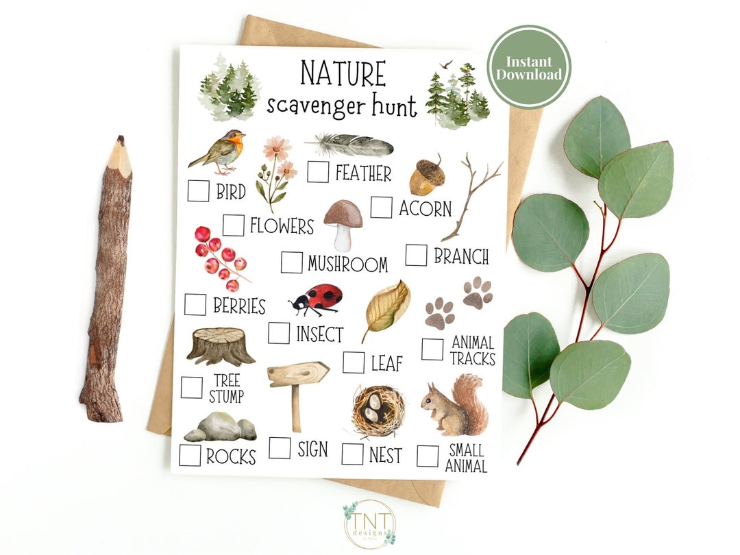 Printable Nature Scavenger Hunt Outdoor Scavenger Hunt Game