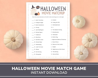 Juego de películas de Halloween / Juego de fiesta de Halloween / Juego imprimible de trivia de Halloween / Trivia de películas de miedo / Juego de preguntas y respuestas sobre películas de terror / Juego de Halloween para adolescentes