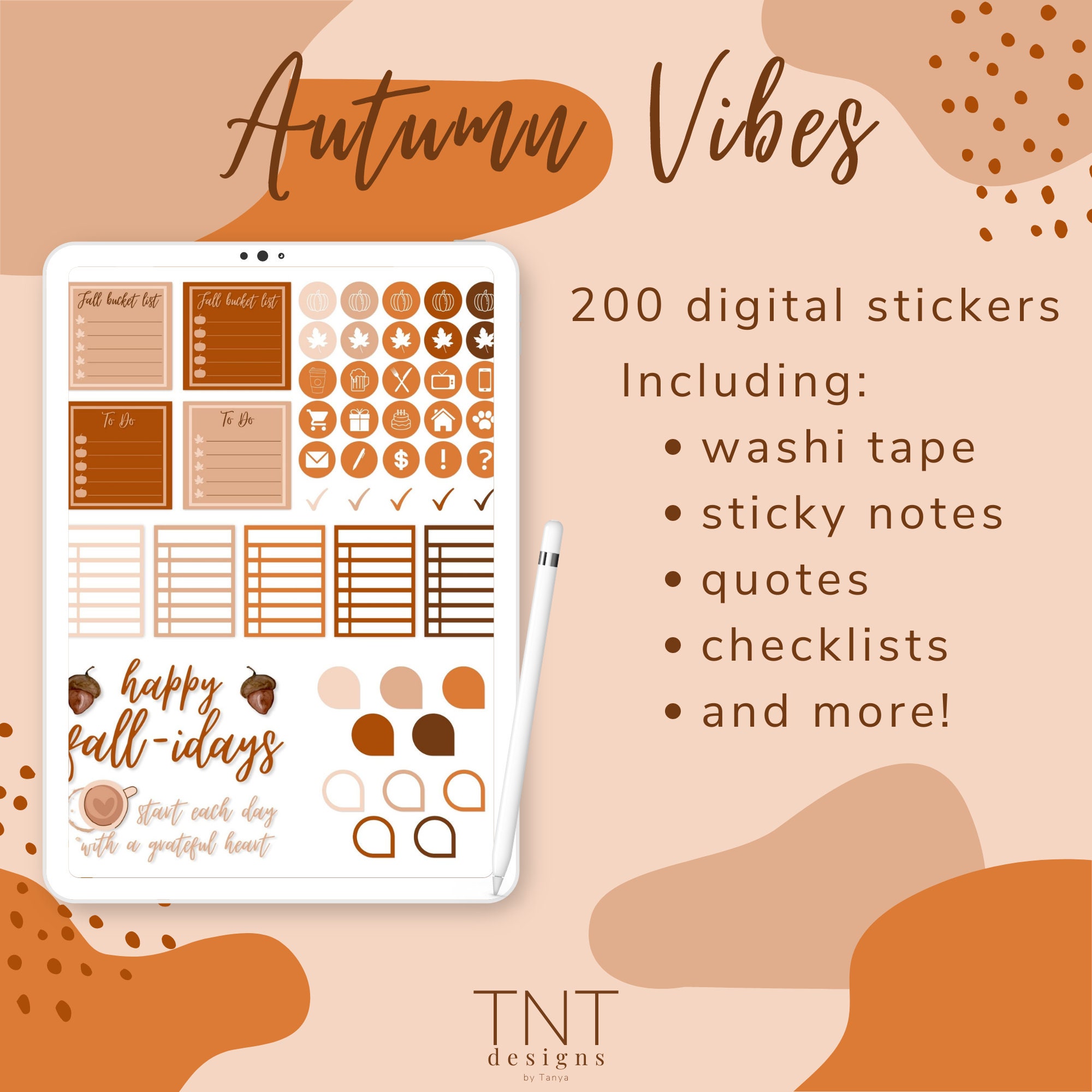 Fall Digital Stickers | Goodnotes Stickers | Digital Planner Stickers ...