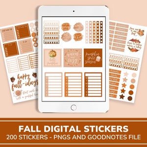 Herfst digitale stickers | Goodnotes-stickers | Digitale planner-stickers | Herfst planner stickers | Digitale stickers van oktober | Digitale Washi