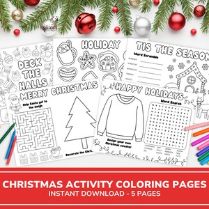 Printable Christmas Coloring Pages | Coloring Pages For Kids | Christmas Activity Book | Christmas Games | Christmas Eve Box Fillers