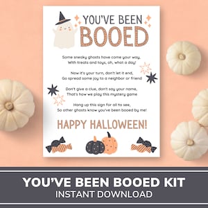 You&#39;ve Been Booed | We&#39;ve Been Booed | Halloween Printable | Halloween Gift Tags | Halloween Boo Game | Printable Boo Kit | Halloween Sign