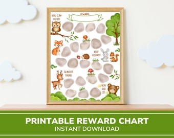 Printable Reward Chart | Woodland Animal Reward Chart | Potty Training Chart | Toddler Reward Chart | Kids Routine Chart | Behavior Chart