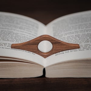 Wooden Thumb Page Holder | Reading Ring | Solid Walnut