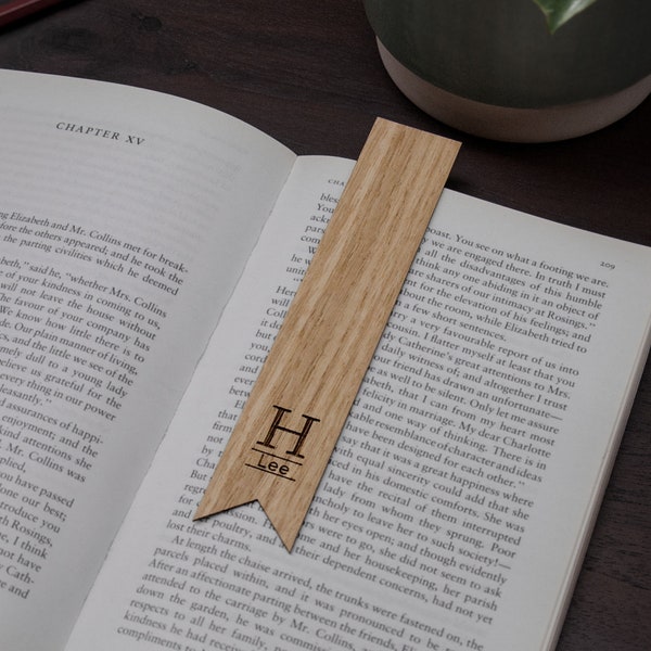 Personalized Wooden Bookmark | Ribbon | Oak | Engraved Gift