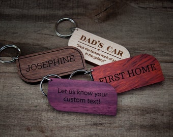 Personalized Wooden Keychain | Wave | Engraved Gift