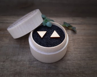 Wooden Triangle Stud Earrings | Maple | Minimalist Jewelry