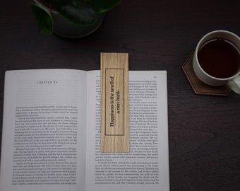 Happiness Is... Wooden Bookmark | Rectangle | Oak | Engraved Gift