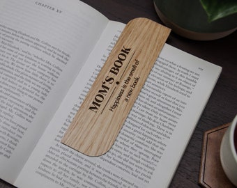 Personalized Wooden Bookmark | Wave | Oak | Engraved Gift