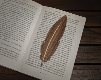 Feather Wooden Bookmark | Walnut & Oak