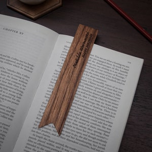 Personalized Wooden Bookmark | Ribbon | Walnut | Engraved Gift