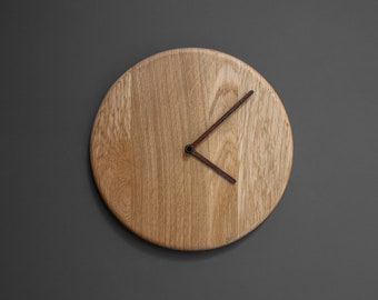 Minimalist Wooden Clock | Solid Oak | Natural