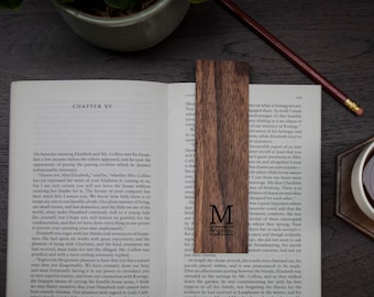 Personalized Wooden Bookmark | Rectangle | Walnut | Engraved Gift