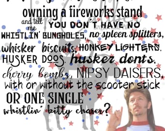Joe Dirt Firework 4th of July America SVG PNG Sublimation Print