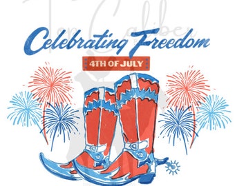 4 juli PNG SVG Fira Amerika Cowboystövlar