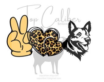 Paz Amor Pastor Alemán SVG PNG Leopardo