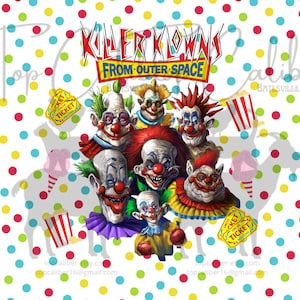 Killer Klowns aus dem Weltraum Sublimation PNG Tumbler Wrap