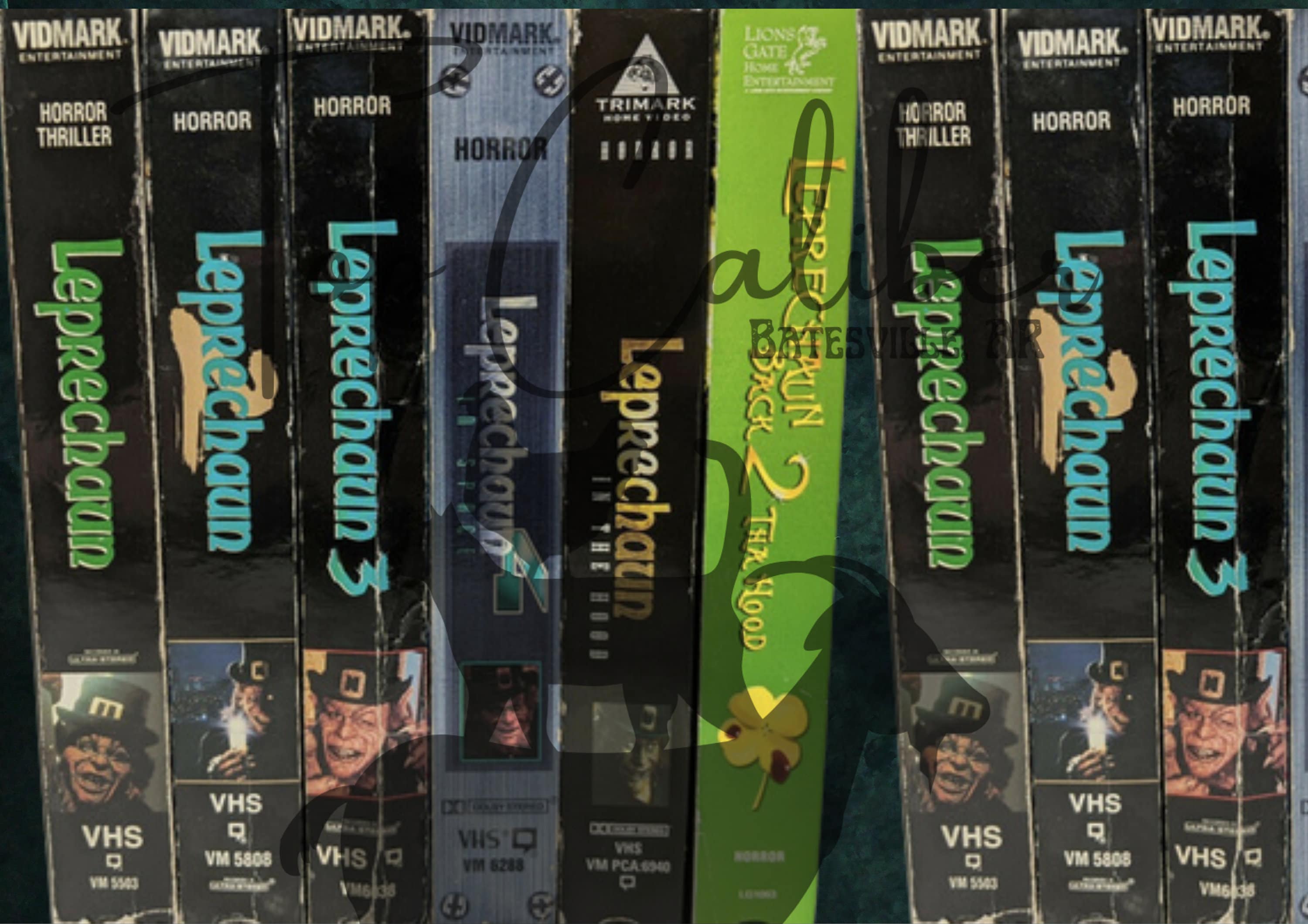 Vintage Leprechaun Horror VHS Tumbler Wrap PNG Sublimation