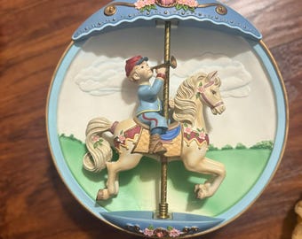 Bradford Exchange Musical Carousel Plate "All Aboard" plate