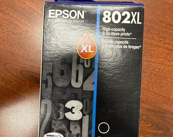 Cartucho de tinta negra de alto rendimiento Epson T802XL original.