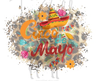 Sublimación PNG Leopardo del Cinco de Mayo