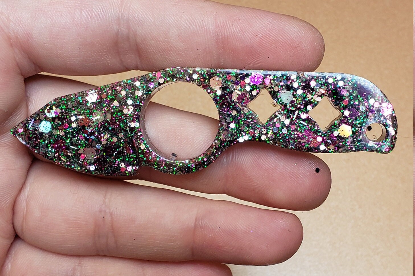 Glitter crazy resin pocket knife Etsy