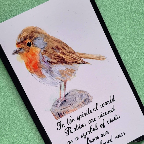 Watercolour framed Robin print