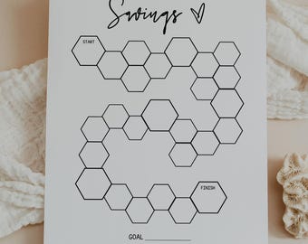 Savings Tracker, Money Saving Log, Budget Planner, Goal Tracker, Finance Organizer, Sinking Funds Sheet, Letter, A4, A5, Classic Happy