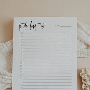 Lista de tareas en blanco, planificador, productividad, tareas, lista, lista de verificación, horario diario, rastreador, imprimible, carta, A4, A5, clásico feliz