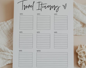Travel Itinerary Planner, Trip Schedule, Flight & Hotel Log, Activity Organizer, Travel Planner, Schedule, Letter, A4, A5, Classic Happy