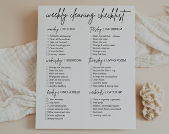 chore chart husband and wife Editable Weekly Cleaning Schedule Template, Cleaning Checklist, Daily Cleaning Planner, Cleaning To Do List, Printable Cleaning Checklist
