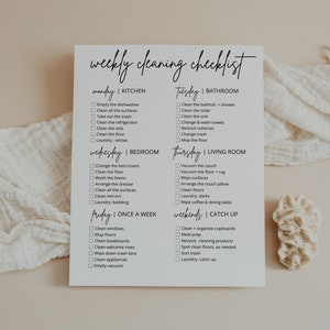 Editable Weekly Cleaning Schedule Template, Cleaning Checklist, Daily Cleaning Planner, Cleaning To Do List, Printable Cleaning Checklist