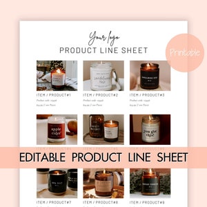 Editable Line Sheet Template, Product Line Sheet, Wholesale, Catalog, Seller Shop, Sales Sheet, Linesheet, Price List, Canva, PDF image 1