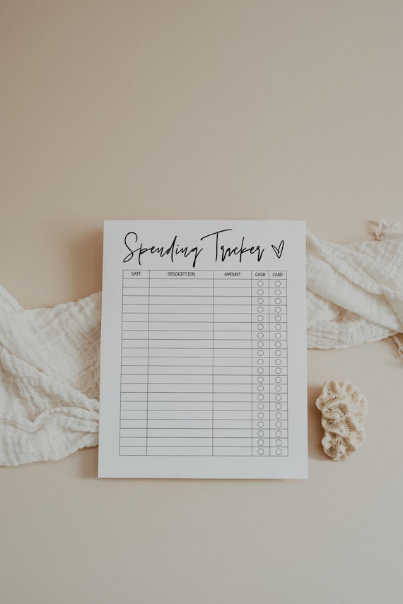 Spending Tracker, Expense Tracker, Purchase Log, Personal Finance Planner, Spending Sheet, Budgeting, Money, Letter, A4, A5, Classic Happy