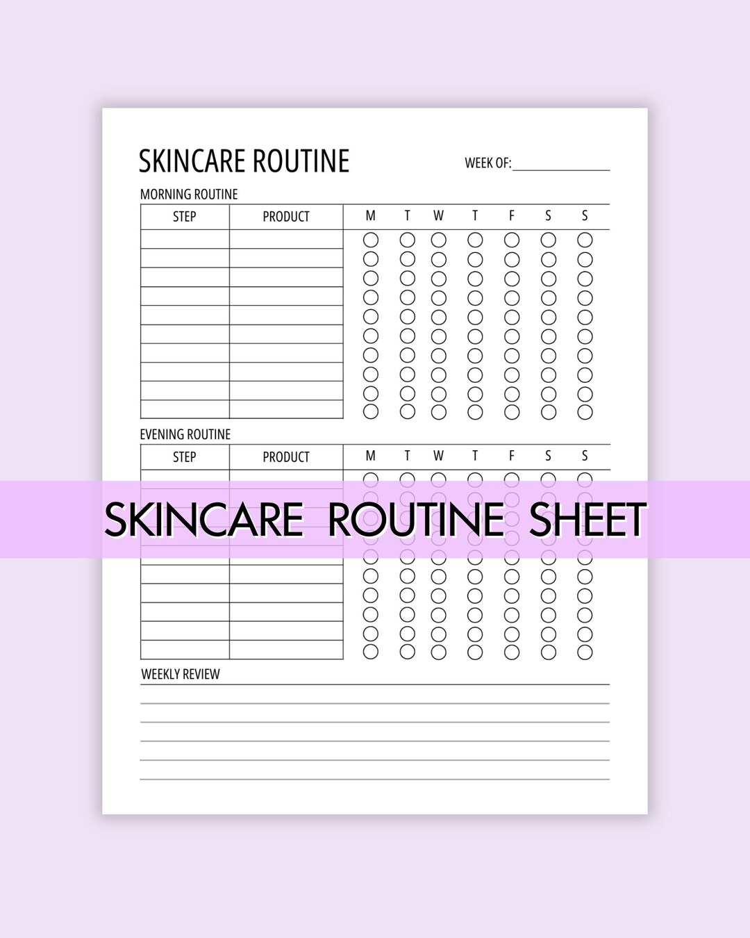 Skincare Routine Printable Self Care Morning Routine Night - Etsy