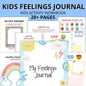 Dagboek gevoelens kinderen, grafiek emoties, copingvaardigheden, kleuterschool Pre-K + kleuterschool Homeschool Learning-bundel, activiteitenwerkbladen