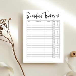 Spending Tracker, Expense Tracker, Purchase Log, Personal Finance Planner, Spending Sheet, Budgeting, Money, Letter, A4, A5, Classic Happy image 2