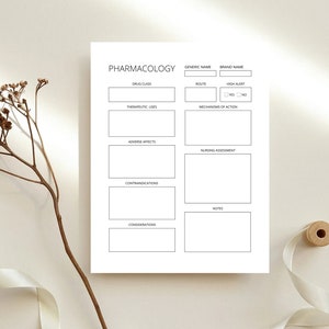 Printable Nursing Student Pharmacology Template, Student Nurse Study ...