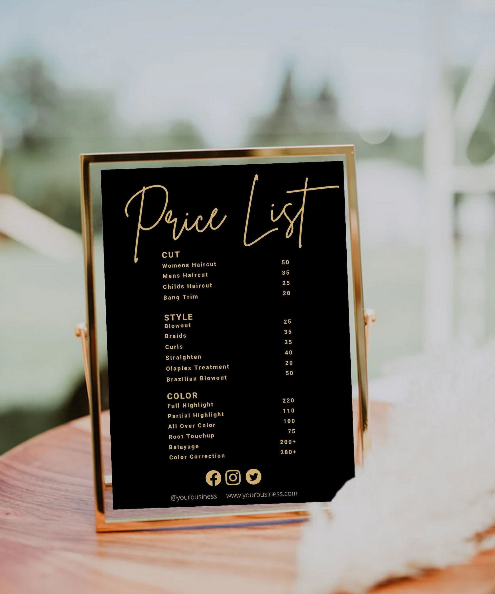 PRINTABLE EDITABLE Price List Template Small Business Price - Etsy