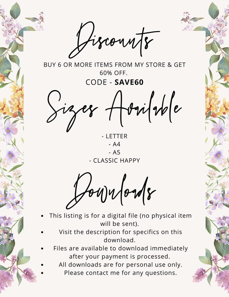 Spending Tracker, Expense Tracker, Purchase Log, Personal Finance Planner, Spending Sheet, Budgeting, Money, Letter, A4, A5, Classic Happy image 3
