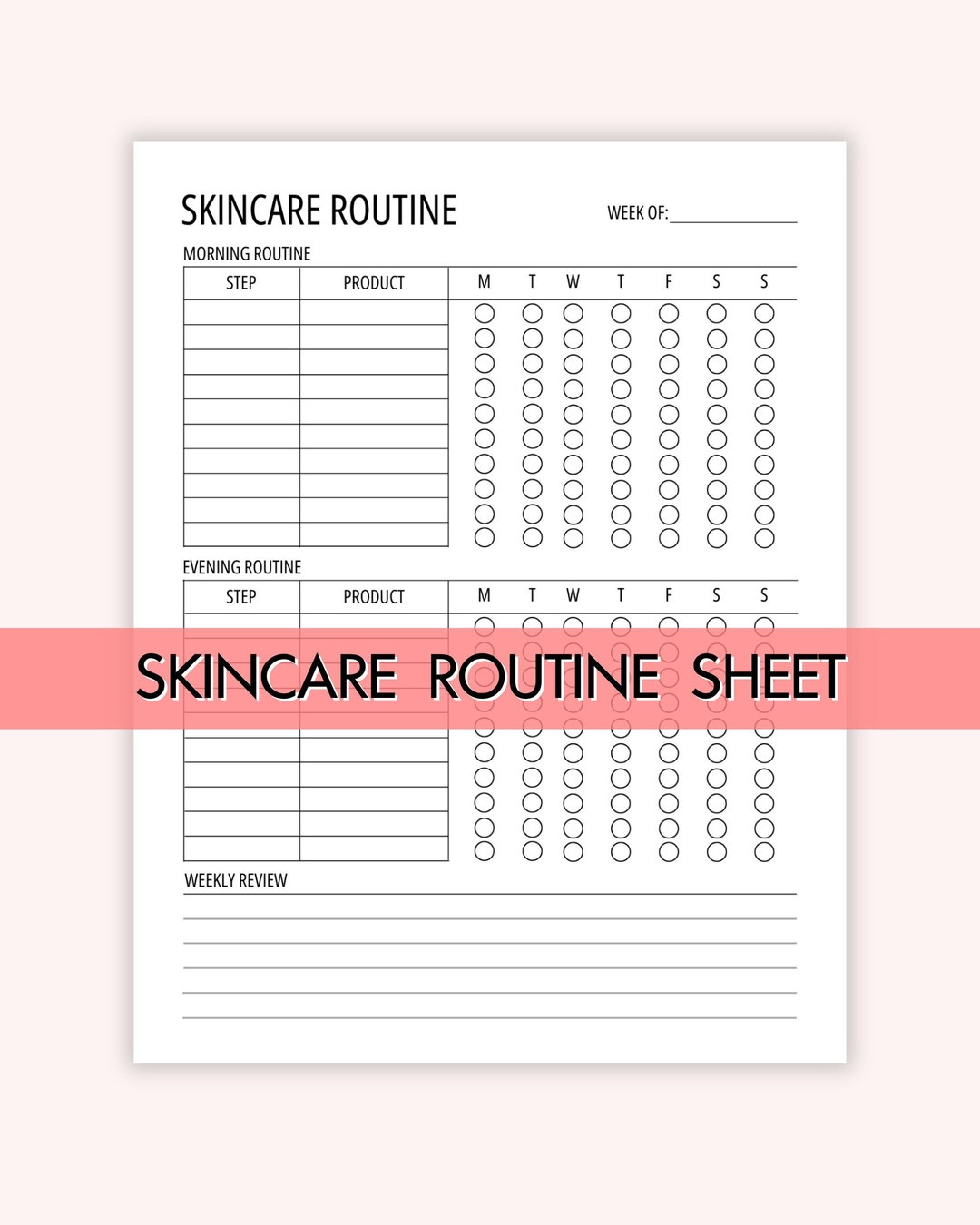 Skincare Routine, Printable Self Care, Morning Routine, Night Routine ...