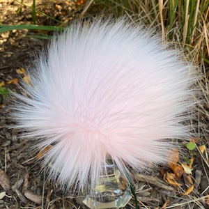 Light Pink Faux Fur Pom For Knit Hats, Long Pile Faux Fur, Pom Pom, Luxury, Fluffy Pom, Silky, 4 Sizes
