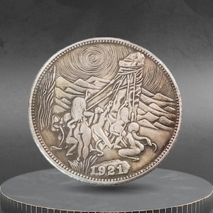 Hobo Coin Sexy Naked Woman Raising Stone Idol Art American Custom Coin Dollar