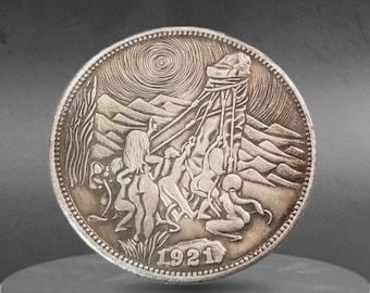 Hobo Coin Sexy Naked Woman Raising Stone Idol Art American Custom Coin Dollar