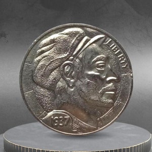Hobo Coin Old Man Conductor Worker Employee Unique Art Custom Coin Nickel