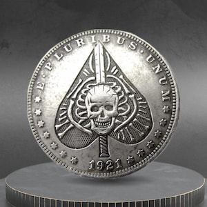 Hobo Coin Caveira Jogador de Pôquer Protetor de Cartas Jogo Moeda Americana Personalizada Dólar