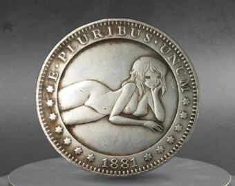 Hobo Coin Sexy Girl Woman Laying Down Rare Anime Art American Custom Coin Dollar