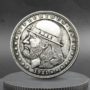 Hobo Coin Old Hand Some Gentleman Vintage Style Art American Custom Coin Dollar
