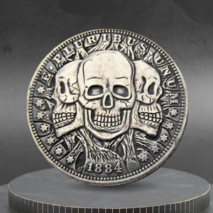 Hobo Coin Skulls The Human Body Flesh Gothic Dark Art American Custom Coin Dollar