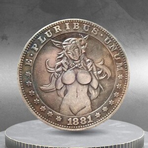 Hobo Coin Sexy Woman Beautiful Elf Topless Posing American Custom Coin Dollar